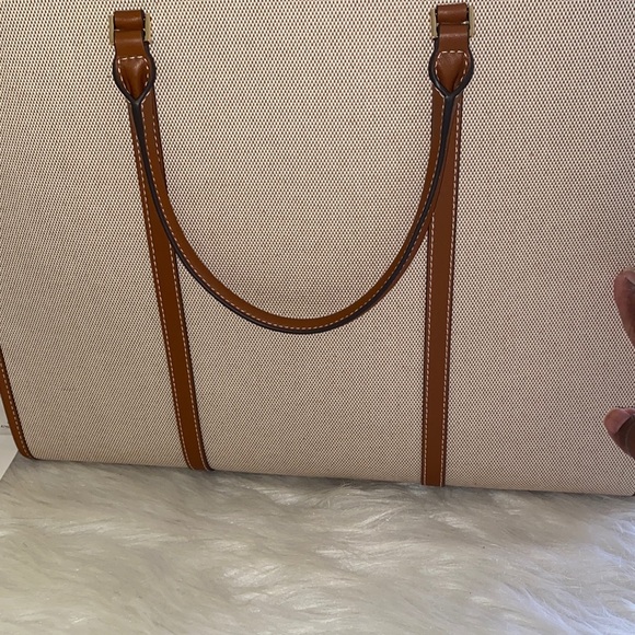 Tory Burch Cream and Brown Tote Bag - Picture 5 of 11